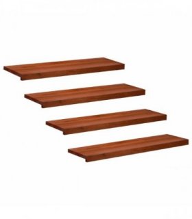 vidaXL Stair Treads 4 pcs 90 x 25 x 2 cm Brown Solid Beech Wood