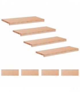 vidaXL Stair Treads 8 pcs 80 x 25 x 2 cm Natural Solid Beech Wood