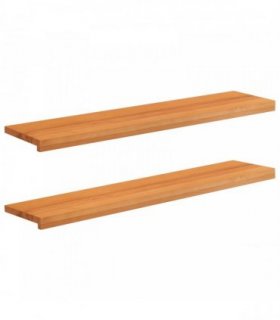 vidaXL Stair Treads 2 pcs 110 x 30 x 2 cm Light Brown Solid Beech Wood