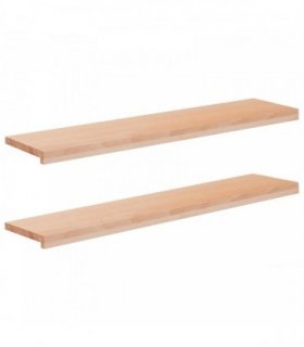 vidaXL Stair Treads 2 pcs 110 x 30 x 2 cm Natural Solid Beech Wood