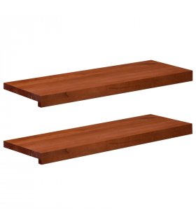 vidaXL Stair Treads 2 pcs 70 x 30 x 2 cm Brown Solid Beech Wood