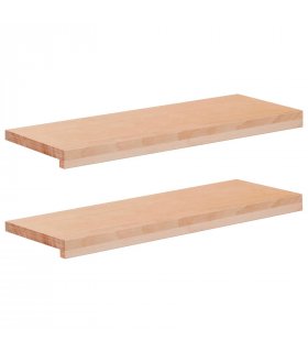 vidaXL Stair Treads 2 pcs 70 x 30 x 2 cm Natural Solid Beech Wood