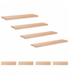 vidaXL Stair Treads 8 pcs 110 x 30 x 2 cm Natural Solid Beech Wood
