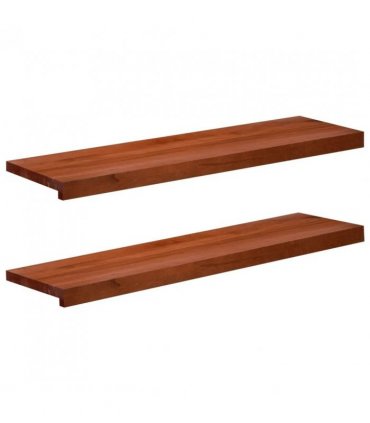 vidaXL Stair Treads 2 pcs 90 x 30 x 2 cm Brown Solid Beech Wood