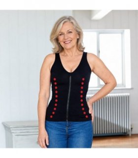 Slimming Vest with Zipper Black 14-16