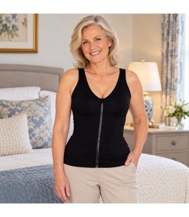 Slimming Vest with Zipper Black 14-16