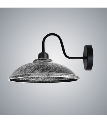 Wall lamp Brushed Silver Vintage Black Wall Sconce E27 Base Socket Screw