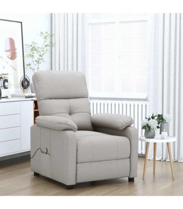 vidaXL Massage Chair Taupe Fabric — V0672351915