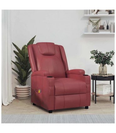 vidaXL Massage Chair Wine Red Faux Leather — V0672352212
