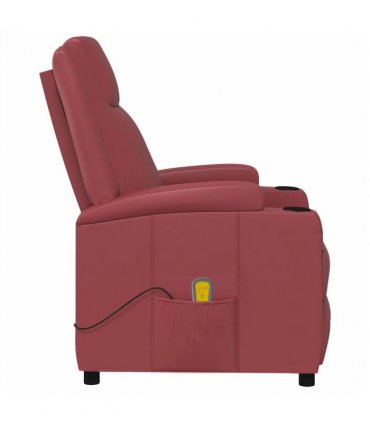 vidaXL Massage Chair Wine Red Faux Leather — V0672352212