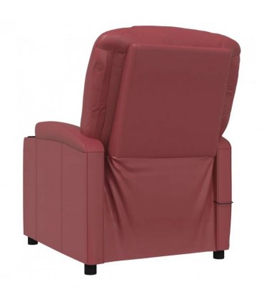 vidaXL Massage Chair Wine Red Faux Leather — V0672352212