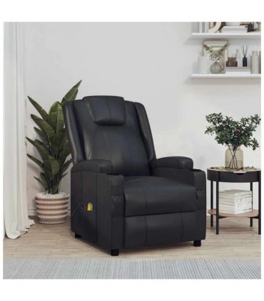 vidaXL Massage Chair Black Faux Leather — V0672352213