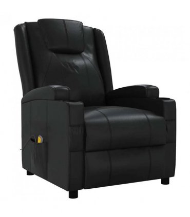 vidaXL Massage Chair Black Faux Leather — V0672352213