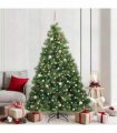 vidaXL Artificial Christmas Tree with 300 LEDs with Stand Green 300 cm — Size: 300 x 155 cm, Model: with LEDs&red balls