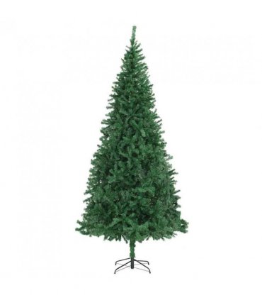 vidaXL Artificial Christmas Tree with 300 LEDs with Stand Green 300 cm — Size: 300 x 155 cm, Model: with LEDs&blue balls