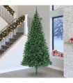 vidaXL Artificial Christmas Tree with 300 LEDs with Stand Green 300 cm — Size: 300 x 155 cm, Model: with LEDs&black balls
