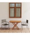 vidaXL 3 Piece Garden Dining Set Poly Rattan & Solid Acacia Wood Grey