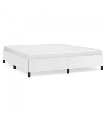 vidaXL Bed Frame without Mattress White 193x203 cm King Faux Leather