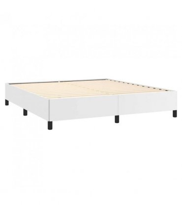 vidaXL Bed Frame without Mattress White 193x203 cm King Faux Leather