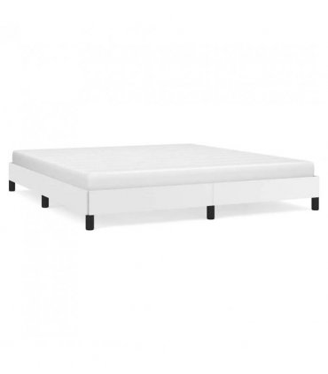 vidaXL Bed Frame without Mattress White California King Faux Leather