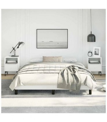 vidaXL Bed Frame without Mattress White 152x203 cm Queen Faux Leather