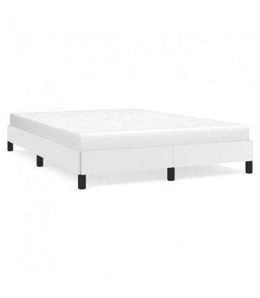 vidaXL Bed Frame without Mattress White 152x203 cm Queen Faux Leather