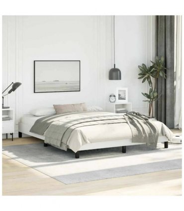 vidaXL Bed Frame without Mattress White 152x203 cm Queen Faux Leather