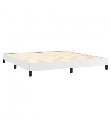 vidaXL Bed Frame without Mattress White 152x203 cm Queen Faux Leather