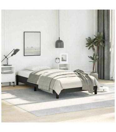 vidaXL Bed Frame without Mattress Black 100x203cm Twin XL Faux Leather