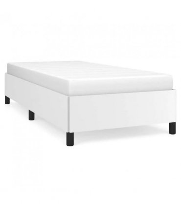 vidaXL Bed Frame without Mattress White 100x190 cm Twin Faux Leather