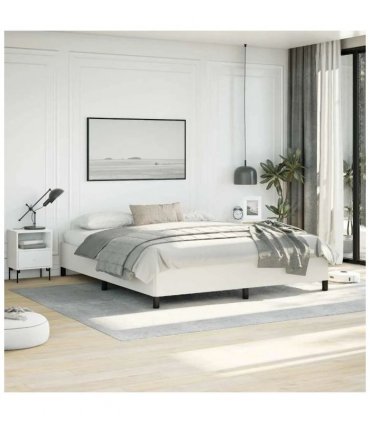 vidaXL Bed Frame without Mattress White California King Faux Leather — V0672354570