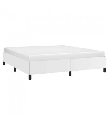 vidaXL Bed Frame without Mattress White California King Faux Leather — V0672354570