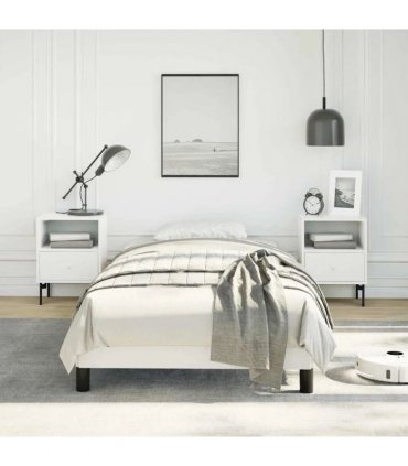 vidaXL Bed Frame without Mattress White 100x190 cm Twin Faux Leather — V0672354571