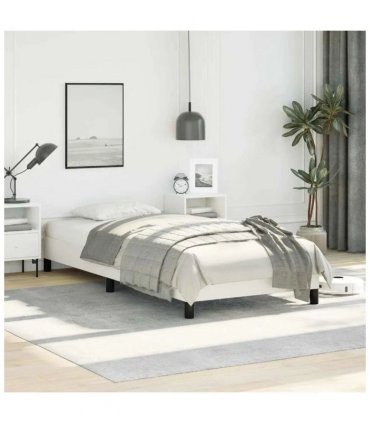 vidaXL Bed Frame without Mattress White 100x190 cm Twin Faux Leather — V0672354571