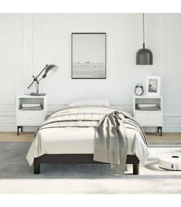 vidaXL Bed Frame without Mattress Black 100x190 cm Twin Faux Leather
