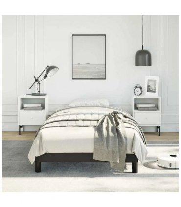 vidaXL Bed Frame without Mattress Black 100x190 cm Twin Faux Leather