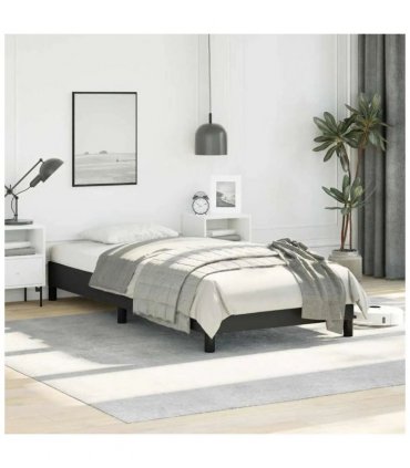vidaXL Bed Frame without Mattress Black 100x190 cm Twin Faux Leather