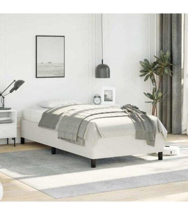 vidaXL Bed Frame without Mattress White 100x203cm Twin XL Faux Leather