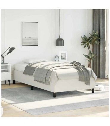 vidaXL Bed Frame without Mattress White 100x203cm Twin XL Faux Leather