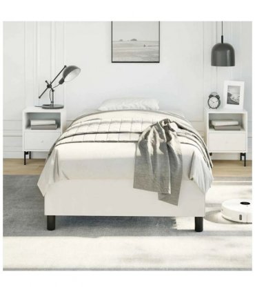 vidaXL Bed Frame without Mattress White 100x203cm Twin XL Faux Leather