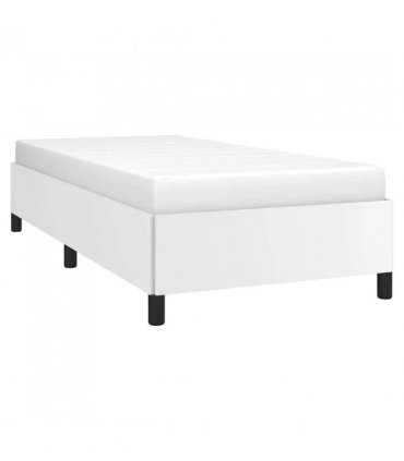 vidaXL Bed Frame without Mattress White 100x203cm Twin XL Faux Leather