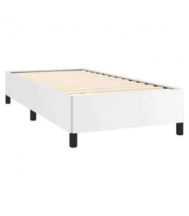 vidaXL Bed Frame without Mattress White 100x203cm Twin XL Faux Leather