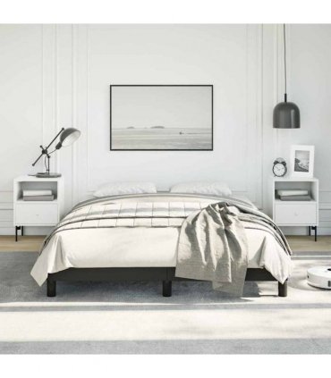 vidaXL Bed Frame without Mattress Black 137x190 cm Full Faux Leather — Size: Double Size