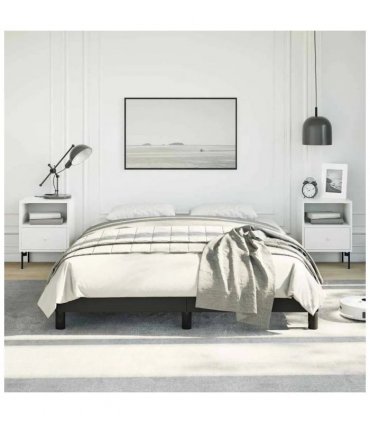 vidaXL Bed Frame without Mattress Black 137x190 cm Full Faux Leather — Size: Double Size