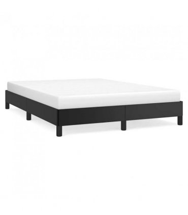 vidaXL Bed Frame without Mattress Black 137x190 cm Full Faux Leather — Size: Double Size