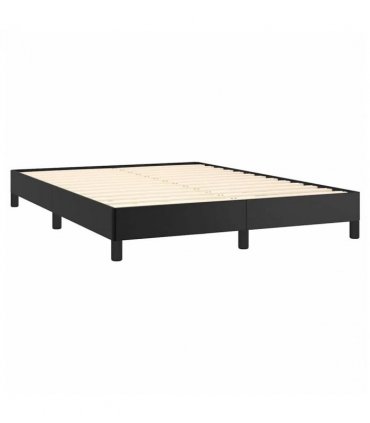 vidaXL Bed Frame without Mattress Black 137x190 cm Full Faux Leather — Size: Double Size