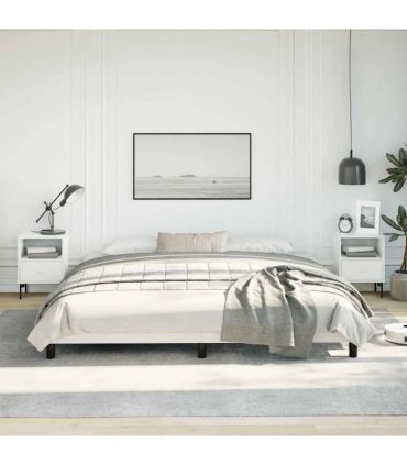 vidaXL Bed Frame without Mattress White 193x203 cm King Faux Leather — V0672354576