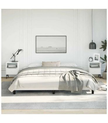 vidaXL Bed Frame without Mattress White 193x203 cm King Faux Leather — V0672354576