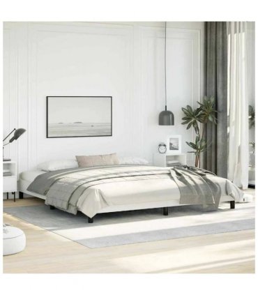 vidaXL Bed Frame without Mattress White 193x203 cm King Faux Leather — V0672354576