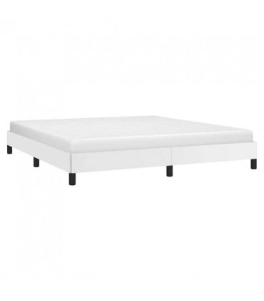 vidaXL Bed Frame without Mattress White 193x203 cm King Faux Leather — V0672354576
